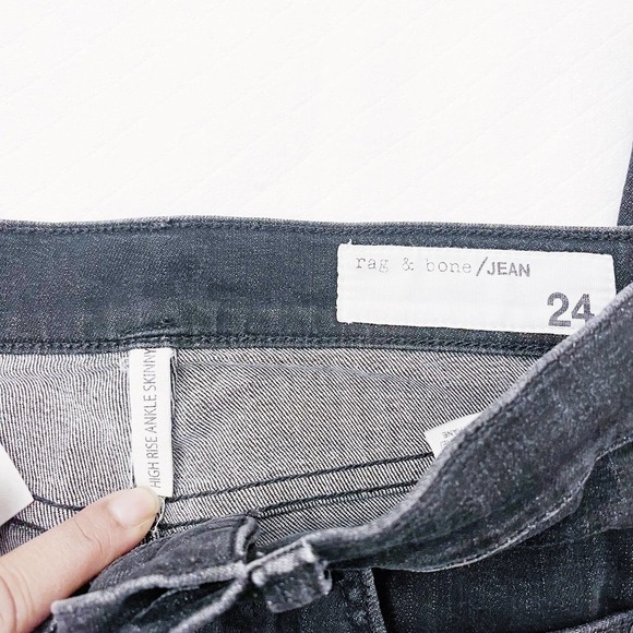Rag & Bone High Rise Ankle Skinny Denim Jeans SZ24 - Picture 8 of 9